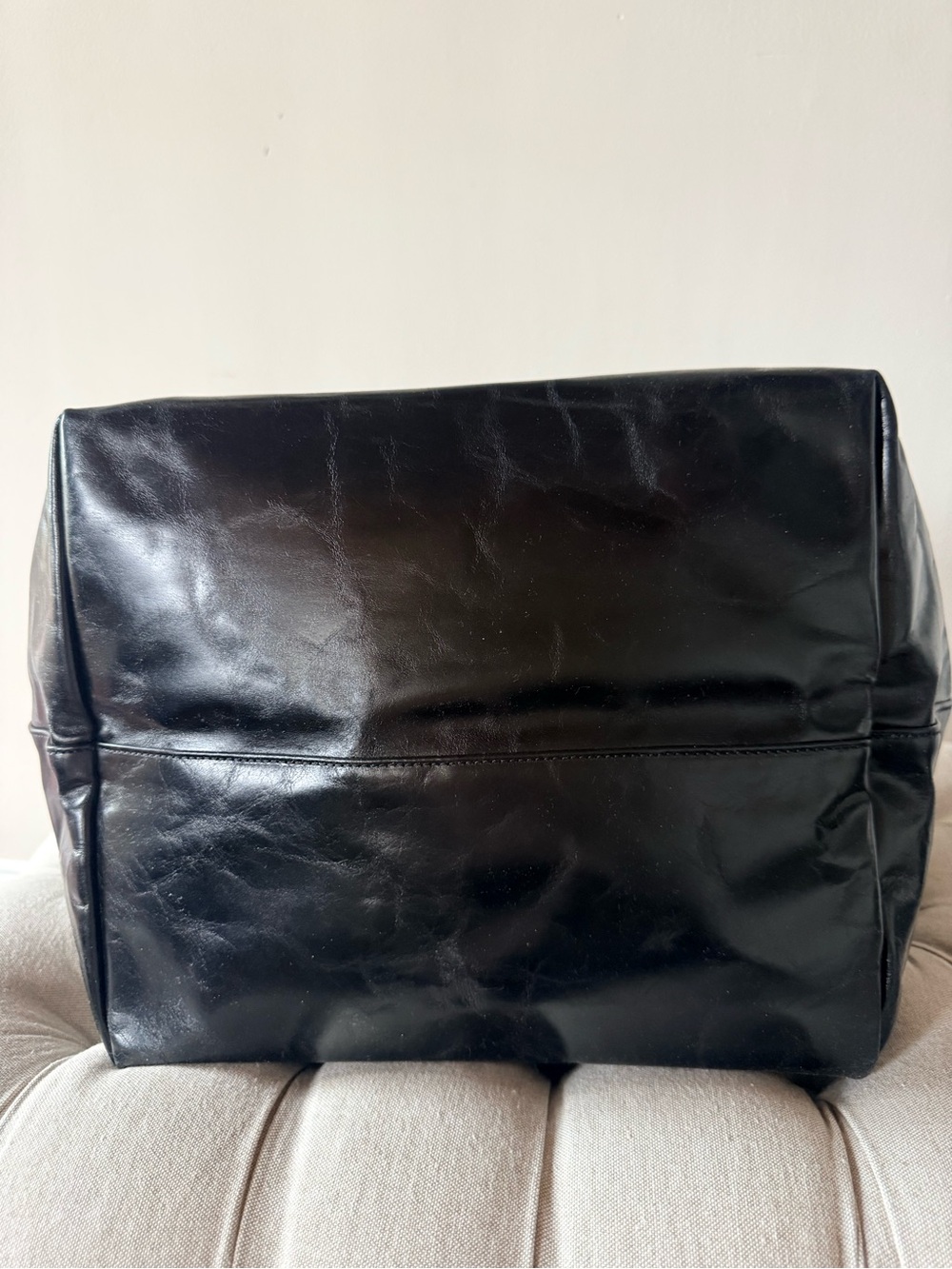 Alexander Wang Black Crinkled Leather Punch Large Tote Bag Pristine $595 Current - Picture 3 of 7